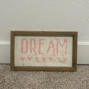 WALL DECOR Wooden Pink and Cream Color Dream Home Accent